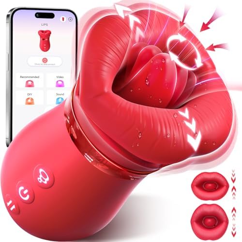 Vibrator Adult Sex Toys for Women - Sovokn 5IN1 Mouth Sucking Vibrator Rose Sex Toy, 10 Tongue Licking, 3 Auto & 1 Manual Sucking Adult Toys New APP, Anal Clit Nipple Vibrators Female Couples Sex Toys|B0CLRLP33T