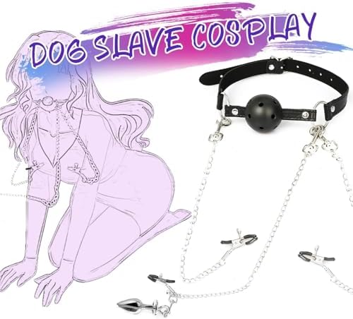 Sex Bondage BDSM Bondaged Restraints Set Sex Toy with Breathable Ball Gag Nipple Clamp Clitoris Clip & Analplug Included Adults SM Games Sex Toys for Couples|B0CGWRV1JP