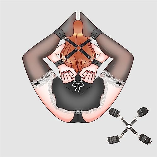 Sex Bondage Wrist & Thigh Cuffs BDSM Restraints Set, Sex Toys for Women with Adjustable Leg Straps, Pu Leather Bondage Couple Handcuffs for Beginner Thin Restraints SM Bedroom Game Play Accessories|B0CP1RCSGT
