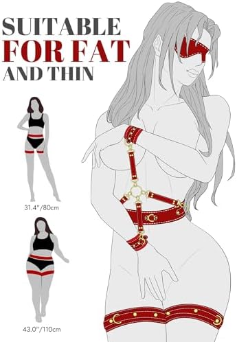 UTIMI Sex Bondage BDSM Kit Restraints 6PCS Sets with Adjustable Handcuffs Ankle Cuff Thigh Cuffs Blindfold Cross Strap Waist Strap Adult SM Games Sex Toys for Men Women and Couples|B0C4SYG3X7