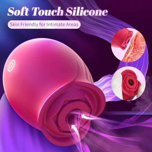 Sex Toys Rose Dildo Vibrator - Upgraded Adult Toys with 5 Sucking & Vibrating Modes for Women Clitoral Nipple, Rose Sucker Sex Toy Clitoral G Spot Vibrators for Woman Couples Adult Sex Games|B0BB1VX77W