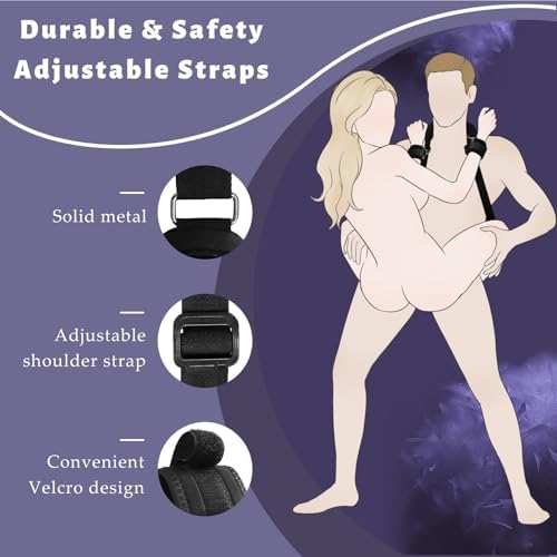 Bondage BDSM Restraints Ankle Restraints Lock Neck to Thigh/Ankle Cuffs Sex Straps Bed Restraints Sex Things for Couples Kinky Sex Sling Sex Toys Game Play|B0FPFXG33N