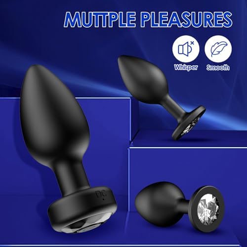Anal Plug Sex Toys Vibrator – Silicone Butt Plugs Training Kit with Remote Control, 10 Vibration Modes, Prostate Massager for Adults – Black|B0CPSZCJR8