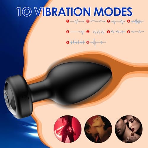 Anal Plug Sex Toys Vibrator – Silicone Butt Plugs Training Kit with Remote Control, 10 Vibration Modes, Prostate Massager for Adults – Black|B0CPSZCJR8