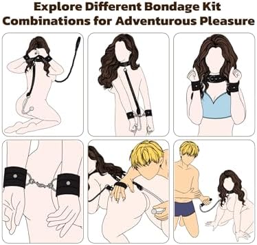 Anal Hook Sex Bondage Restraints Kit BDSM Sex Toys Handcuffs Neck Collar Wrist Cuffs with Traction Chain Adjustable Sex Game for Adults Couples|B0CCRPJ8CR