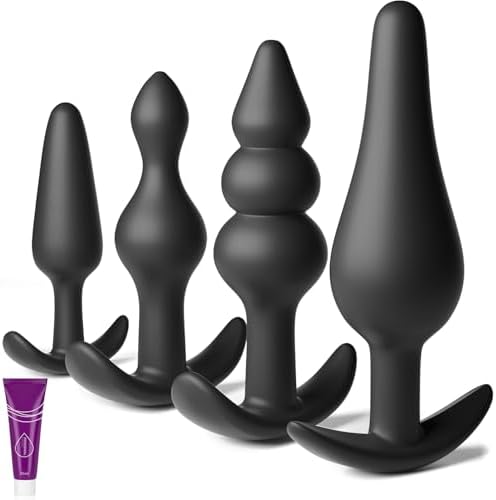 4PCS Silicone Anal Butt Plug Set, Beginner to Advanced, Trainer Kit with Flared Base for Women, Men Comfortable Long-Term Wear, Premium Training Sets, Sex Toys for Couples|B0D9RL3BTZ
