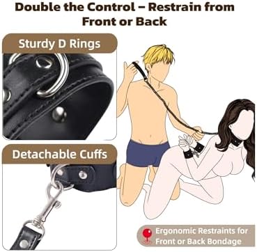 Anal Hook Sex Bondage Restraints Kit BDSM Sex Toys Handcuffs Neck Collar Wrist Cuffs with Traction Chain Adjustable Sex Game for Adults Couples|B0CCRPJ8CR