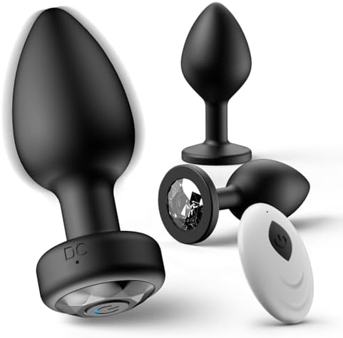 Anal Plug Sex Toys Vibrator – Silicone Butt Plugs Training Kit with Remote Control, 10 Vibration Modes, Prostate Massager for Adults – Black|B0CPSZCJR8