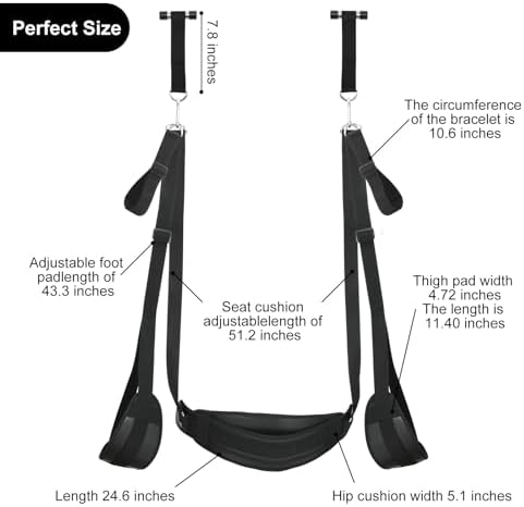 BDSM Door Sex Toys Sex Swing Bondage Slave Leather Soft Plush Sex Slings with Adjustable Straps, Hanging Door Handcuffs Leg Restraints Spreader Adult Toys for Couple|B0CZHXR2R9