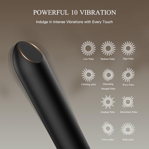 Bullet Vibrator with Angled Tip for Precision Clitoral Stimulation, Discreet Rechargeable Lipstick Vibe with 10 Vibration Modes Waterproof Finger Vibrator Nipple G-spot Stimulator Sex Toys for Women|B0838YZ692