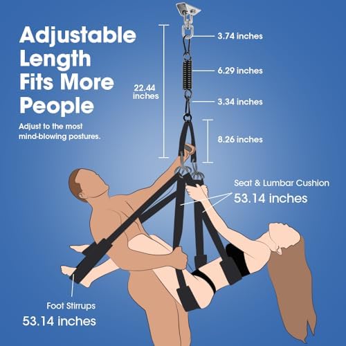 Adult Toy Sex Swing 360° Spinning – 2-in-1 BDSM Sex Toy with Premium Stand & Thick Padded Straps – Adjustable Bondage Restraints for Couples, Erotic Leather Swing Kit|B0D4V1TYMK