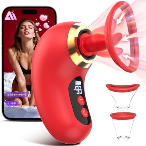 Vibrator Adult Sex Toys for Women - 5IN1 Sucking Vibrator Rose Sex Toy, 3 Sucking, 9 Tongue Licking & Vibrating Adult Toys, LCD Display Removable Cup Clitoral G Spot Vibrators Sex Novelties|B0CXSSKYN4