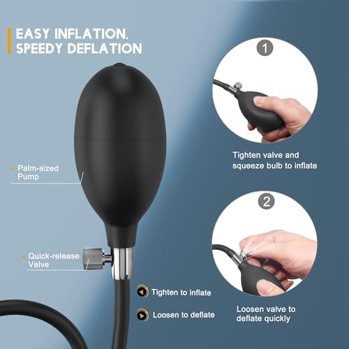 Inflatable Butt Plug, Body-Safe Silicone Anal Balloon Pump with Quick Release Valve Stretch Anal Sex Toys for Beginners and Advanced Users (Rippled Style)|B07T8BWHPL