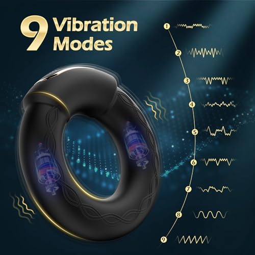 Vibrating Cock Ring, 9 Vibrations with Heating Penis Ring Vibrator Sex Toys for Men, Adult Toys Vibrating Penis Ring, Male Sex Toy for Couples, Cock Ring Vibrator, Adult Sex Toys & Games|B0C32Y98PY