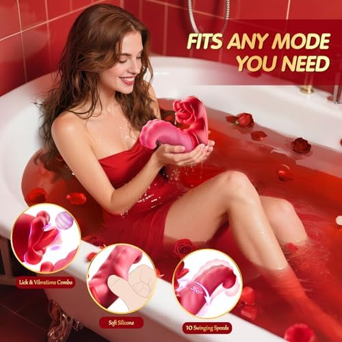 Sex Toys Realistic Tongue Vibrator for Women – 10 Licking Clitoral & 10 Swing Vibration Modes, AAVibe Rose Toy Thrusting Vibrators Dildo, Adult Toy Stimulator Pleasure Tools for Female Couples Games|B0D6GF9Q14