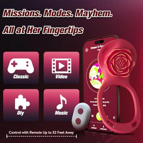 Couples Rose App Remote Control Wearable Vibrator, Couple Women Adult Sex Toys Games for Men, Hands Free Panty Clitoris Vibrator Vibrating Cock Ring, ZOOPLOU BDSM Female Sex Toy Clitoral Stimulator|B0F2F6RSZP