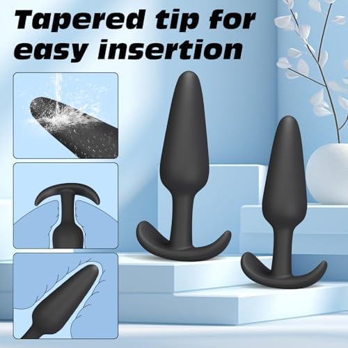 4PCS Silicone Anal Butt Plug Set, Beginner to Advanced, Trainer Kit with Flared Base for Women, Men Comfortable Long-Term Wear, Premium Training Sets, Sex Toys for Couples|B0D9RL3BTZ