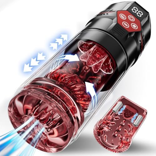 Male Masturbator Penis Pump - Male Sex Toys for Men with Upgrade 12 S Vacuum Pump & 7 Thrusting Rotating Vibrating Sucking Licking LCD Adult Toys Mens Sex Toys Pocket Pussy Pumps & Enlargers|B0DDL3X6PF