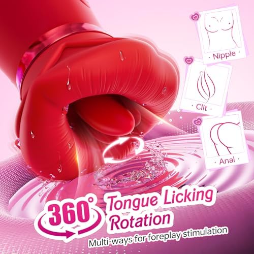 Vibrator Adult Sex Toys for Women - Sovokn 5IN1 Mouth Sucking Vibrator Rose Sex Toy, 10 Tongue Licking, 3 Auto & 1 Manual Sucking Adult Toys New APP, Anal Clit Nipple Vibrators Female Couples Sex Toys|B0CLRLP33T