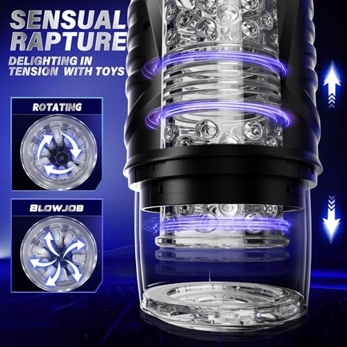 EINSEO AI Sync Male Masturbator Sex Toys for Men - Adult Toy Male Sex Toys with 7 Thrusting & 7 Rotating Modes, Pocket Pussy Hands Free Sex Machine LCD Display with Visual Window & Mounting Base|B0C9QLTS1B