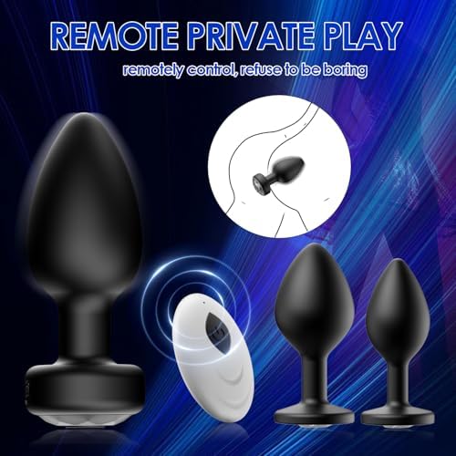 Anal Plug Sex Toys Vibrator – Silicone Butt Plugs Training Kit with Remote Control, 10 Vibration Modes, Prostate Massager for Adults – Black|B0CPSZCJR8