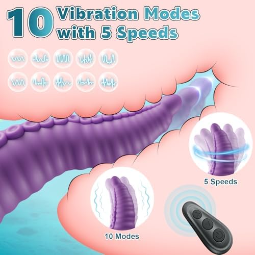 Sex Toys Riding Monster Dildos - Adult Toys Fantasy Tentacle Dildo Vibrator with 10 Modes for G Spot Vagina Anal Stimulation, Vibrating Suction Cup Vibrator Silicone Dragon Dildo, Adult Sex Toys Games|B0DJ27MXM7