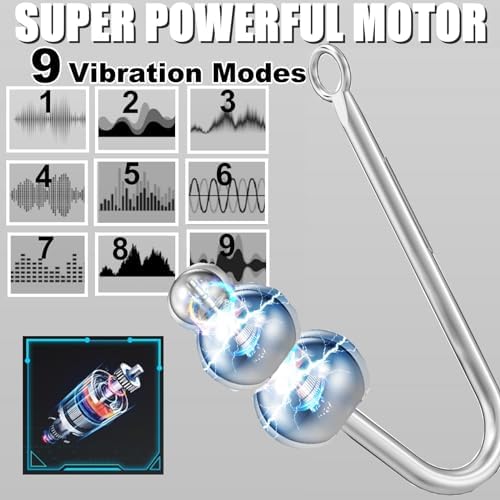 Vibrating Anal Hook BDSM Sex Bondage Restraints Kit, Thigh Sling Chest Harness Behind Back Handcuffs, 3 Balls Anal Trainer with 9 Vibration Modes, SM Fetish Unisex Sex Toys for Couples|B0CPJ3HTFS