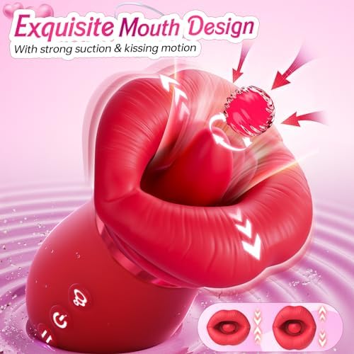 Vibrator Adult Sex Toys for Women - Sovokn 5IN1 Mouth Sucking Vibrator Rose Sex Toy, 10 Tongue Licking, 3 Auto & 1 Manual Sucking Adult Toys New APP, Anal Clit Nipple Vibrators Female Couples Sex Toys|B0CLRLP33T