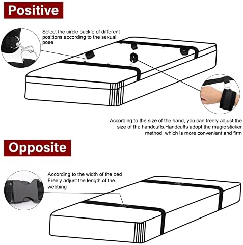 Sex Bondage BDSM Kit for Couples, Under Bed Restraints System with Adjustable Wrist & Ankle Cuffs, Sex Restraints Bedroom Bondage Set for Adult Role Play & SM Games|B09M7253N7