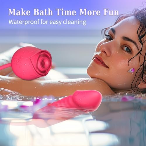 Vibrator Dildo Sex Toys for Women - MOOLIGIRL Rose Sex Toy with Thrusting G Spot Vibrators & 10 Sucking Modes for Clitoral Nipple Stimulation Anal Double-Ended Dildos Adult Sex Toys Games for Couples|B0CNRZVJMG