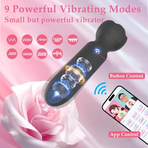 Mini Bullet Vibrator Adult Toys - Vibrators App Controlled Female Sex Toys with 9 Vibration Modes, Lipstick G Spot Dildo Clitoral Vibrator, Long Distance Discreet Vibrator for Women & Couples (Black)|B0D5YDP6Y5