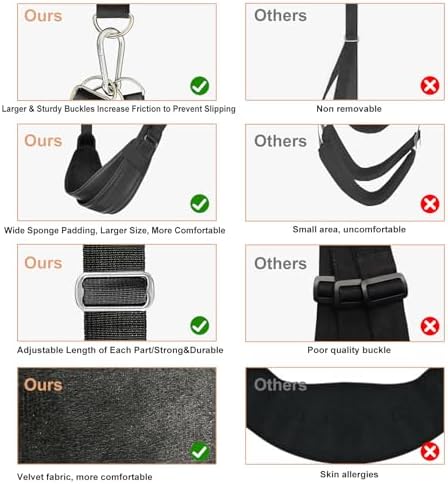 BDSM Door Sex Toys Sex Swing Bondage Slave Leather Soft Plush Sex Slings with Adjustable Straps, Hanging Door Handcuffs Leg Restraints Spreader Adult Toys for Couple|B0CZHXR2R9