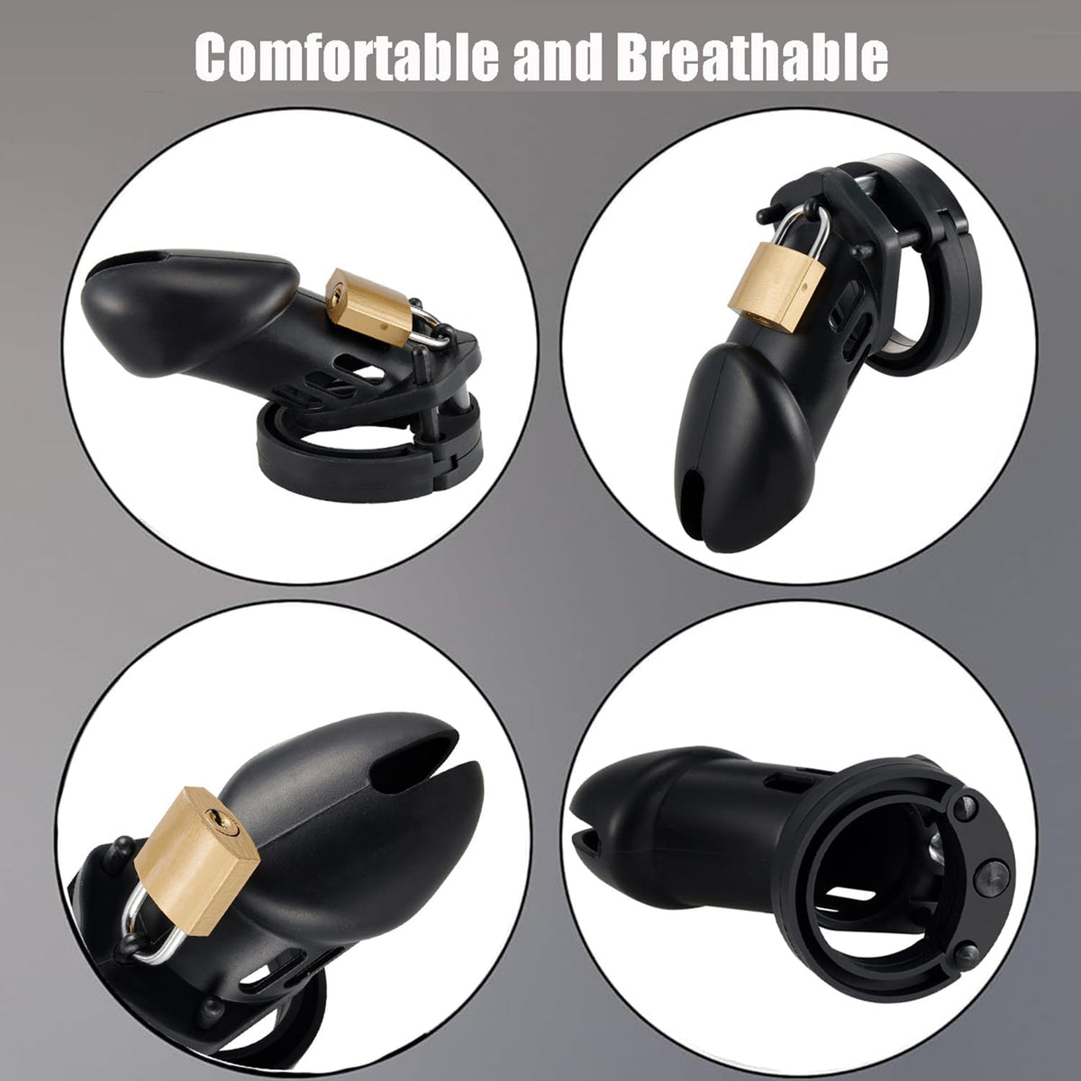 Adjustable Silicone Chastity Cage Set