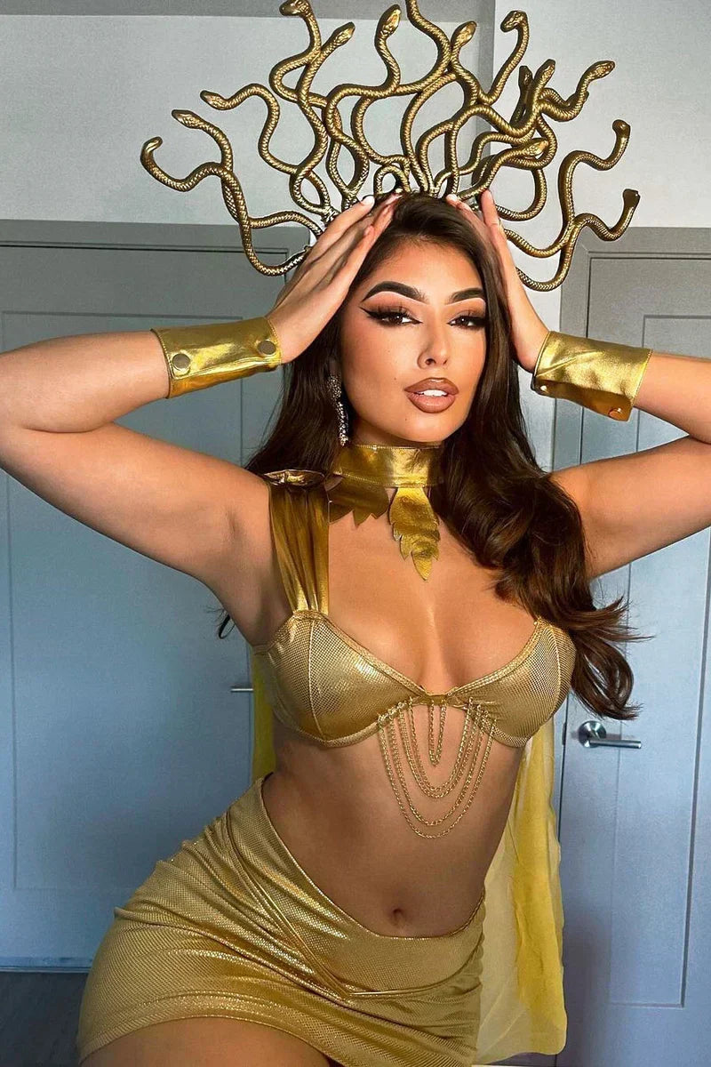 Gilded Gorgon 5-Piece Costume Set